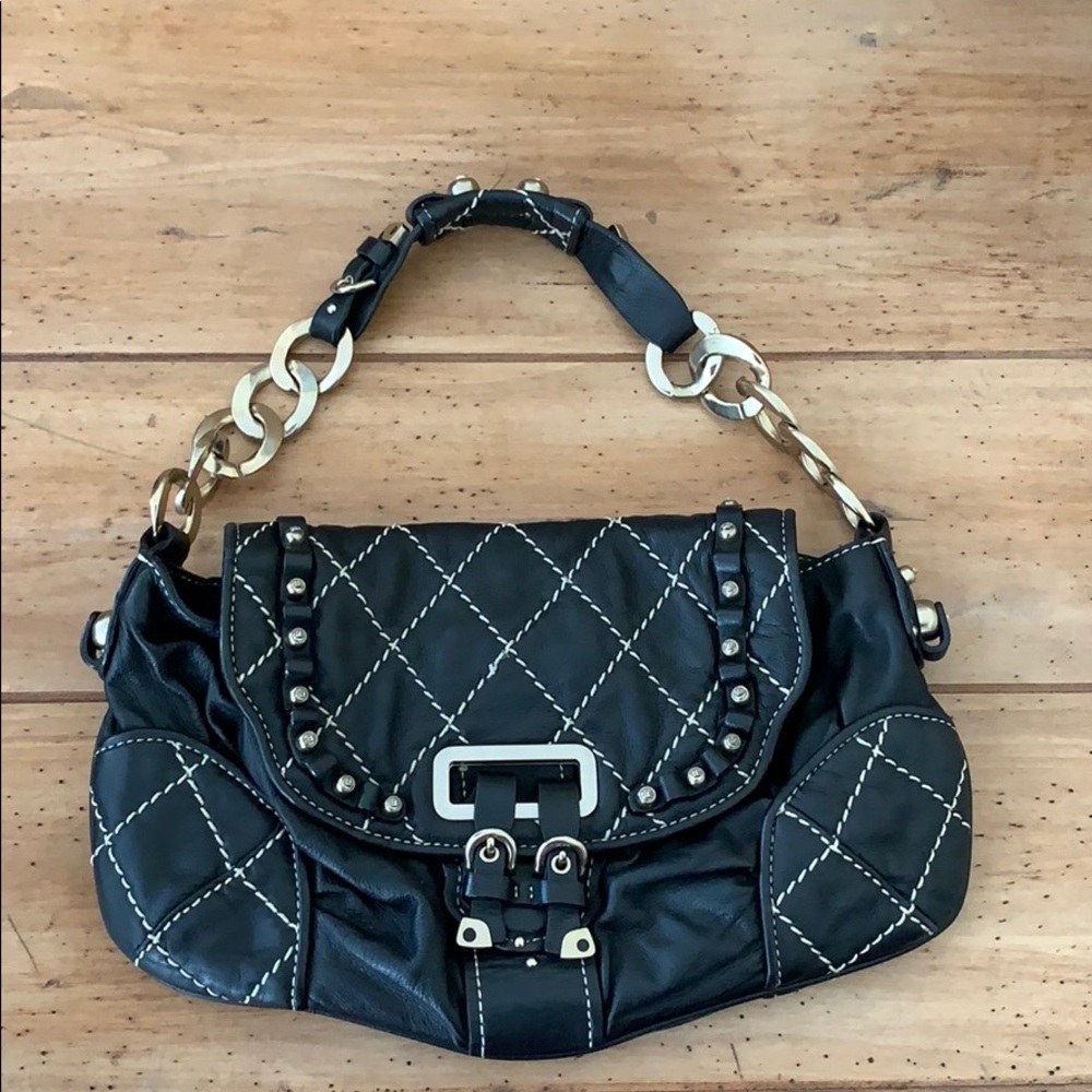 Juicy couture black quilted leather shoulder bag